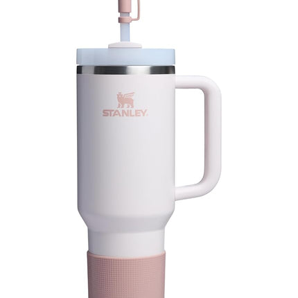 STANLEY Quencher Boot and Straw Cover Cap | Anti-Slip Silicone Protector for 40 oz Tumbler with Handle | Accessory Set for Stainless Steel Drinking Cup | Pink Dust