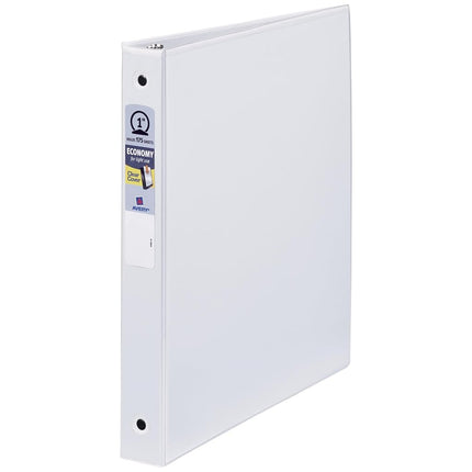 Avery Economy View 3 Ring Binder, 1" Round Rings, 1 White Binder (05760)