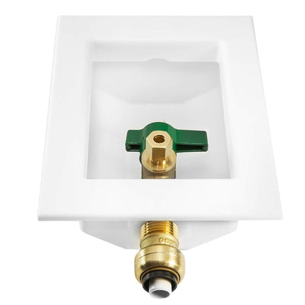 Boîtier de sortie de machine à glaçons pré-assemblé EFIELD à raccords instantanés, connexion à raccords instantanés de 1/2 pouce avec vanne à boisseau sphérique quart de tour installée, blanc (IM005)