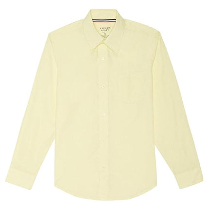 Camisa de vestir clásica de manga larga French Toast para niño, amarilla, talla YX-Grande