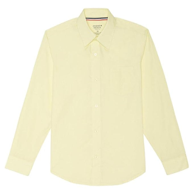French Toast Boys Long Sleeve Classic Dress Shirt, Yellow, YX-Large