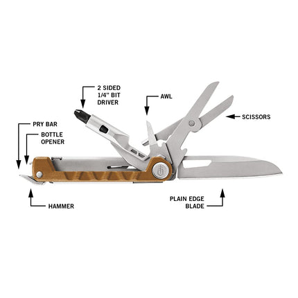 Gerber Gear 31-003567 Armbar Drive Multitool with Screwdriver Pocket Knife 2.50 in Blade Orange