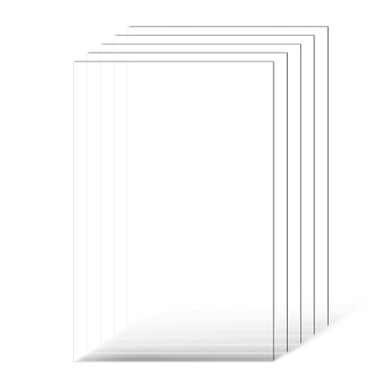 VEVOR PET/Plexiglass Sheets, 5-Pack Plastic Sheet, 610 x 914 mm 1 mm Thick Transparent Clear Flexible Plastic Panels for Craft, Replacement Picture Frame Glass, DIY Display Project, Easy to Cut