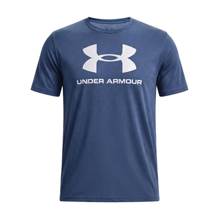 Under Armour Men's Sportstyle Logo Short Sleeve T Shirt, (044) Downpour Gray / / Steel, Large
