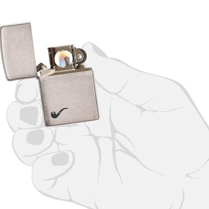 Zippo Adult-Unisex 200PL Brushed Chrome Pipe Windproof Lighter