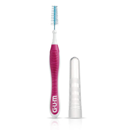 GUM Proxabrush Go-Betweens - Moderado, cepillos interdentales entre los dientes, cepillos dentales para la eliminación de placa, seguros para aparatos de ortodoncia y dispositivos dentales, 10 unidades (paquete de 4)