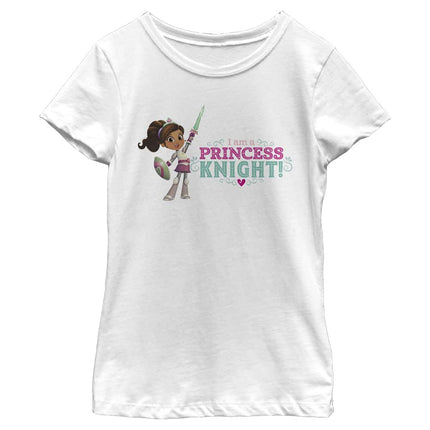 Nickelodeon Girls' I Am a Princess Knight T-Shirt, White, S