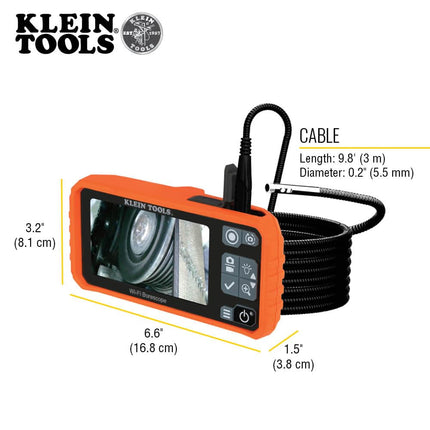 Klein Tools 69473 Replacement Inspection Camera for Klein Wi-Fi Pro Borescope Cat. No. ET19, 6 LEDs, IP67 Waterproof, 5.5 mm, 9.8-Foot Cable