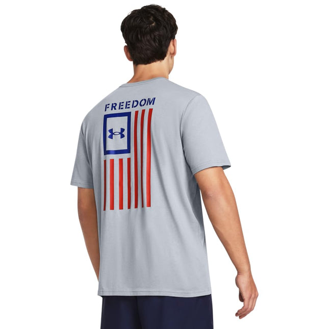 Under Armour Men's New Freedom Flag T-Shirt, (038) Steel Medium Heather/Red/Royal, XXXXXL