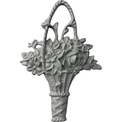 Ekena ONL04X06X01FL 4 W x 6 1/4" H x 7/8" P Flower Basket Center Onlay, Primed