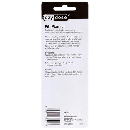 EZY DOSE Semainier (7 jours) Pilulier Quotidien, Organisateur de Vitamines, Conteneur de Médicaments, Étui pour Compléments et Huiles de Poisson, Pratique et Facile à Utiliser, Compartiments Moyens, Idéal pour les Voyages, Rose, Sans BPA