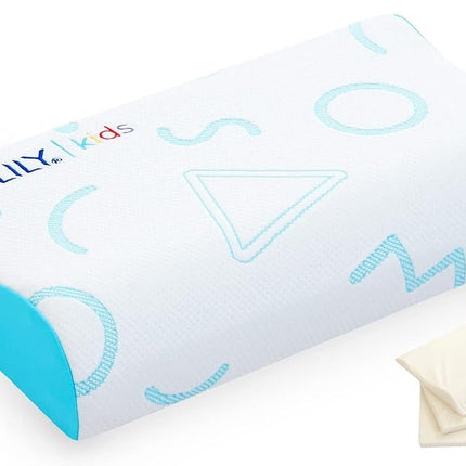 MLILY Memory Foam Kids Pillows Adjustable Cooling Bed Pillow Neck Pillows for Sleeping Sandwich Pillow CertiPUR-US, Suitable for Kids Boy Girl - Perfect for Bed Set, Travel