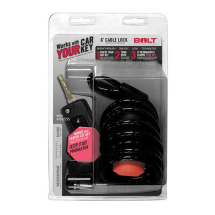 BOLT 7032295 Candado de cable de 6' para usar con llaves de corte central de Jeep de 2018 y modelos posteriores