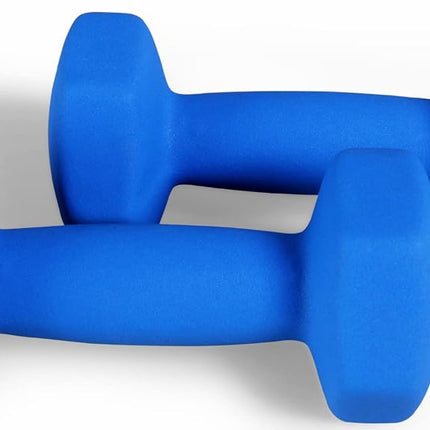 Fitvids Neoprene Dumbbell Hand Weights, Anti-Slip, Anti-roll, Hex Shape Colorful, 4-Pound, Pair