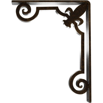 Ekena Millwork BKTM02X07X10TFLABS Metal Bracket, 2" W x 7 1/2" D x 10" H, Antiqued Brass
