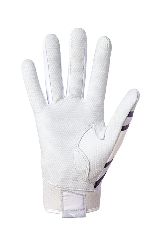 Gant de Frappe de Softball Femme Mizuno F-257, Blanc-Irisé, Large