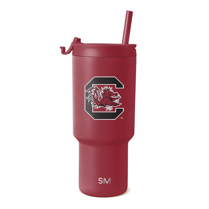 Simple Modern Officially Licensed Collegiate South Carolina 30oz Tumbler with Flip Lid and Straws | Insulated Cup Stainless Steel | Gifts for Men Women | Trek Collection | University of South Carolina