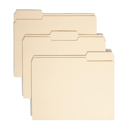 Smead 100% Recycled File Folder, 1/3-Cut Tab, Letter Size, Manila, 100 Per Box (10339)