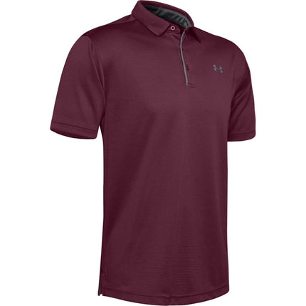 Under Armour Men's Tech Golf Polo Shirt, Maroon (609)/Graphite, L Long
