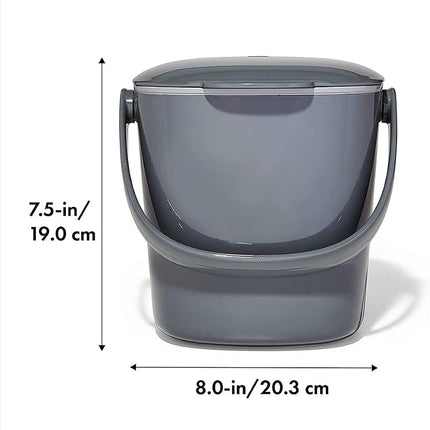 OXO Good Grips Easy-Clean Compost Bin - Charcoal - 0.75 Gal/2.83 L, Gray
