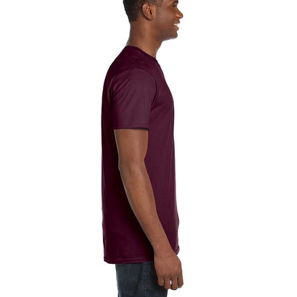 Camiseta Hanes Nano Premium de algodón para hombre (paquete de 2), color granate, talla grande