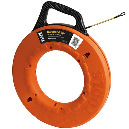Fish Tape 61 m is Non-Conductive Fiberglass, Flexible for Conduit Measuring as Pull Line Klein Tools 56014