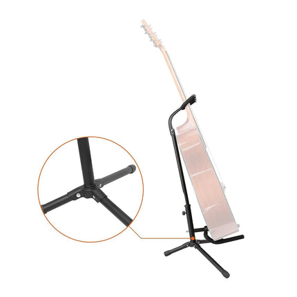 Amazon Basics Portable Foldable Guitar Stand, Lightweight Tripod Design with Non-Slip Padding, Height Adjustable for Acoustic, Electric, and Bass Guitars, Black