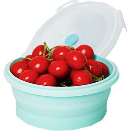 trrcylp 3Pack Collapsible Silicone Food Storage Containers with Lid 17OZ Foldable Lunch Bowls for Microwave Freezer Dishwasher Safe (500ml Round)