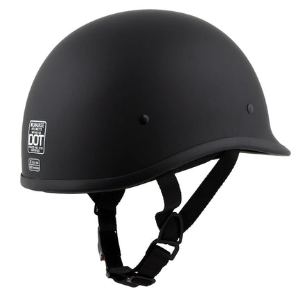 Milwaukee Helmets MPH9750DOT Dot Approved Matte Black 'Polo' Half Motorcycle Face Motorcycle Half Motorcycle Helmet for Men and Women Biker - X-Large