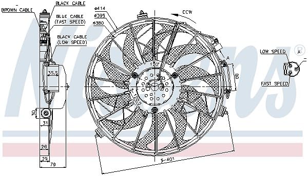 Nissens 85648 Fan, A/C condenser