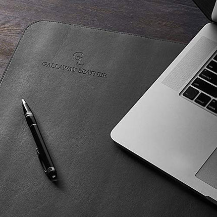 Gallaway Leather Desk Pad - Dark Brown (91cm x 43cm) Extended Non Slip Office Desk Protector for Gaming,Writing and Working, Premium PU Leather Mat Blotter Ideal for Home or Office (Black)