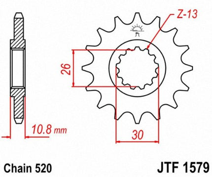 JT Sprockets JTF1579.16 16T Steel Front Sprocket, Black