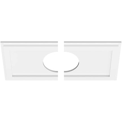 22"W x 11"H x 6"ID x 7 1/2"C x 1"P Rectangle Architectural Grade PVC Contemporary Ceiling Medallion, Two Piece