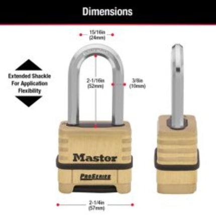 Master Lock ProSeries Set Your Own Combination Lock, 2-1/4" Wide, Brass, 1175LHSS