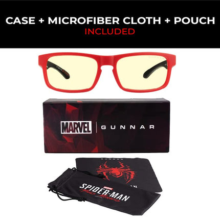 GUNNAR - Spider-Man: Miles Morales Edition Gaming and Computer Glasses - Blocks 65% Blue Light - Enigma, Amber Tint