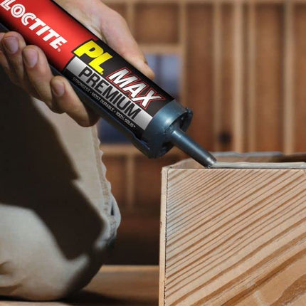Loctite PL Premium Max Construction Adhesive, Versatile Construction Glue for Wood, Concrete, Stone & More - 9 fl oz Cartridge, Pack of 12