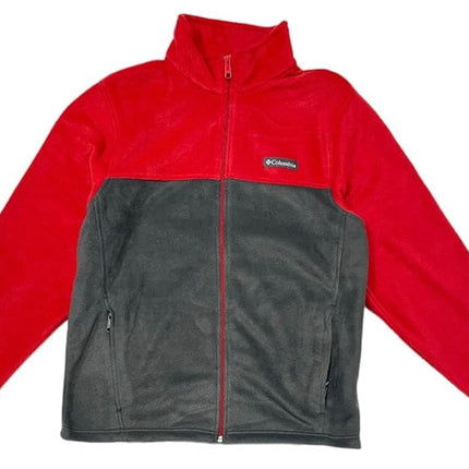 Columbia Granite Mountain Men's Full Zip Fleece Jacket, Red/Grey, Medium, Getaway Solids, M
