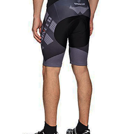 sponeed Short cycliste rembourré pour homme, pantalon de vélo, vêtements de cyclisme, collants, gris, taille M