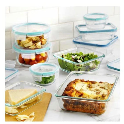Snapware Pure Pyrex 18-Piece Glass Food Storage Set, 2.6, Clear