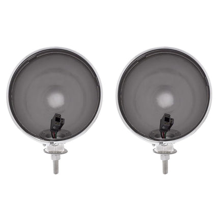 Pair (2) Dietz 7" Chrome Head Light Buckets Wired Assembly Bullet