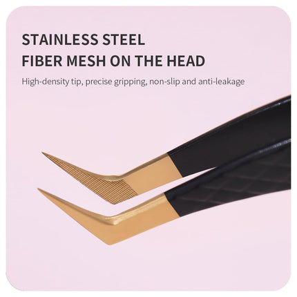 ANNAFRIS Lash Tweezers for Eyelash Extensions,Precision Fiber Tip Tweezers for False Eyelashes,Stainless Steel Tweezers(A3+5+6+7+8)