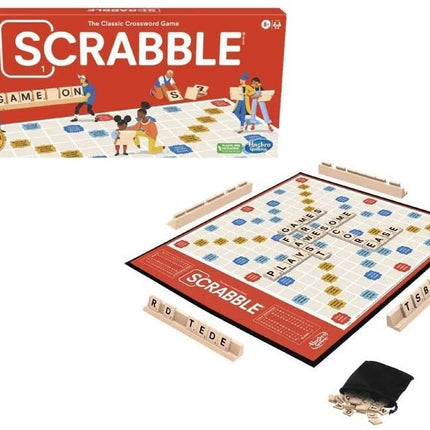 Juego de mesa Scrabble - Crucigrama clásico para niños de 8 años en adelante, divertida actividad familiar para 2 a 4 jugadores