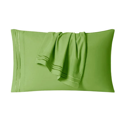 Clara Clark Premier 1800 Collection Deluxe Microfiber 3-Line Bed Sheet Set, California King, Garden Green