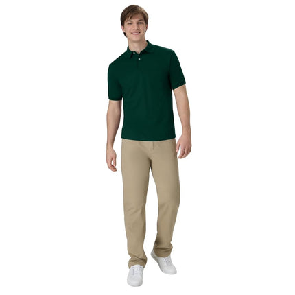 Hanes Men's Short Sleeve Jersey Pocket Polo, Deep Forest, 3X-Large (Pack of 2)