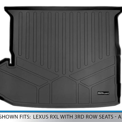 SMARTLINER Cargo Trunk Liner Floor Mat Behind 2nd Row Black for 2018-2019 Lexus RXL with 3rd Row Seats - All Models