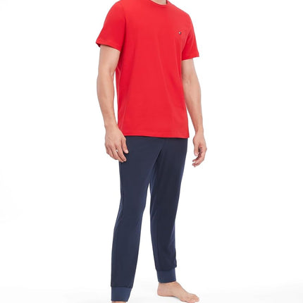 Tommy Hilfiger Men's Flag V Neck Tee, Mahogany, Medium