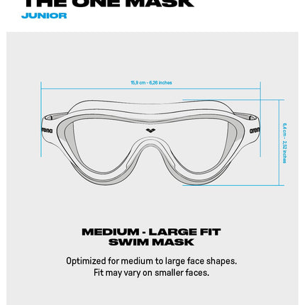 ARENA The One Mirror Uni-Children's Swimming Goggles, for Children Aged 6 to 12, Large Fit, Polycarbonate Lens, Blue/Water/Violet
