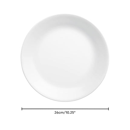 Corelle Dinnerware Set (4pc Set, Winter Frost White)-Set for 4 | Includes 4 x Dinner Plates | 80% Recycled Glass | 3 X More Durable, Half the Space & Weight of Traditional Ceramic