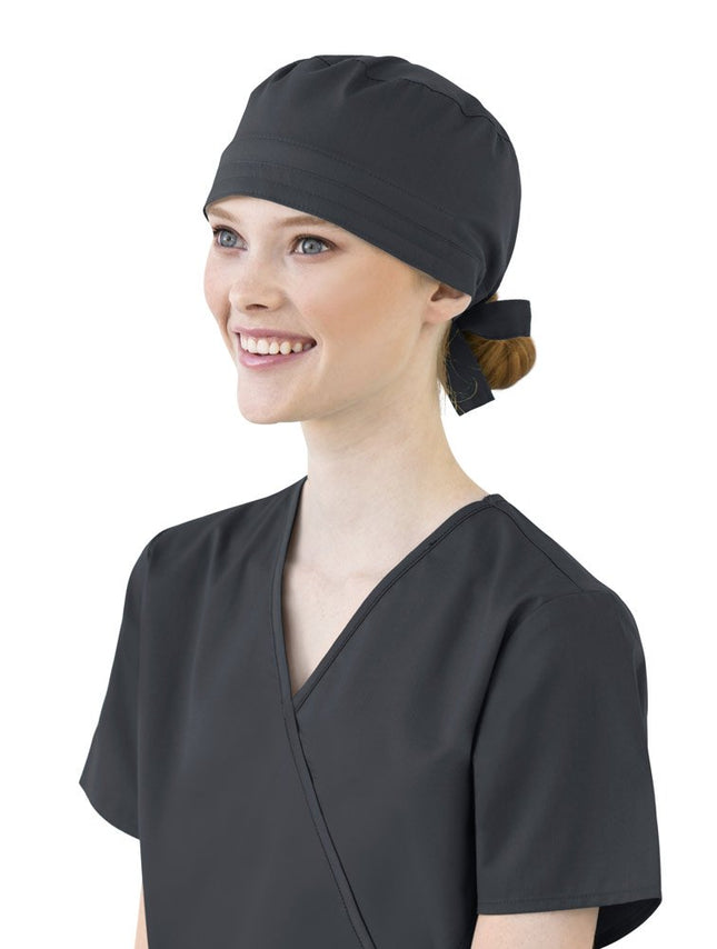 WonderWink Men's Unisex Tie Back Scrub Cap, Pewter