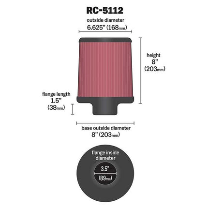 K&N RC-5112 Car and Motorcycle Universal Chrome Filter